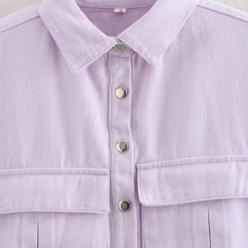 Chic Purple Sleeveless Denim Jacket for Women – Perfect for Concerts and Fall Nights! - Image 4