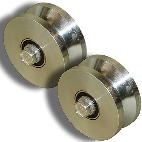 4" Elite V Groove Wheel Gold Zinc Pairs 3000 lbs Capacity Rolling Sliding Gate