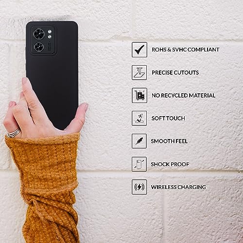 Image of SPRIG Compatible with Moto Edge 40 Premium SilkTone (Liquid Silicone) Back Cover Drop Tested Shock Proof Mobile Case for Men, Women, Boys and Girls with Camera Protection (Black)