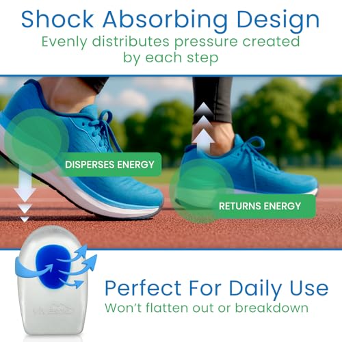 Image of ViveSole Heel Cups for Heel Pain Relief (3 Pairs) - Gel Cushion Inserts for Heel Spur, Achilles Tendonitis, Plantar Fasciitis - Insole Pads for Shoes Women & Men - Silicone Supports, Shock Absorbing