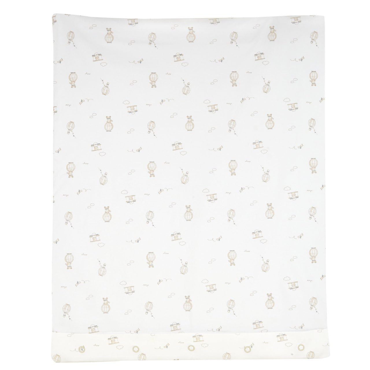 Chicco, Coperta carrozzina sfoderabile, Simpatiche grafiche di animaletti (Bianca/Beige (Orsetto e Mongolfiera))