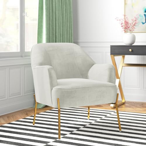 Image of Lakdi The Furniture Co Modern Velvet Lounge Chair for Home & Living Room | Accent Armchair with Solid Wood Structure & MS Metal Legs | 5 Years Warranty | Free Assembly - 151851217