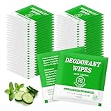 Travel Size Deodorant Body Wipes Bulk, Individually Wrapped Disposable No Rinse Shower Deodorizing Wipe, Women Men Adults Underarm Sweat Antiperspirant Bathing Wipes for Gym Homeless Green (100 Pcs)