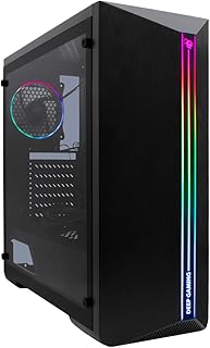 DeepGaming DGC-A200 – Caja PC Gaming ATX/microATX, Ventana Lateral de Cristal Templado, Iluminación A-RGB, Compatible con Refrigeración Líquida PC. Color Negro