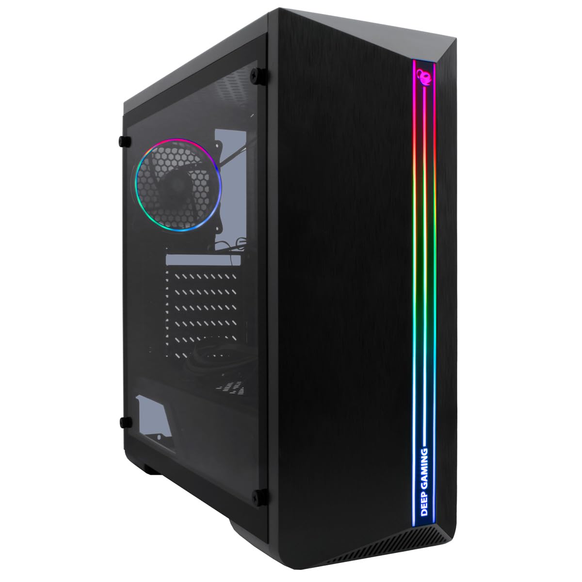 DeepGaming DGC-A200 - PC Gaming Box ATX/microATX, okno boczne ze szkła hartowanego, oświetlenie A-RGB, kompatybilne z chłodzeniem cieczy PC. Kolor czarny