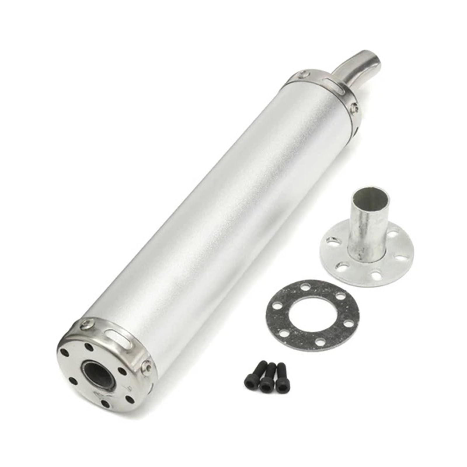 eindpijpen 20mm Układ wydechowy motocykla Tłumik rury do 2-suwowego motocykla 50-250CC Street Dirt Bike Rura tłumika(Silver)