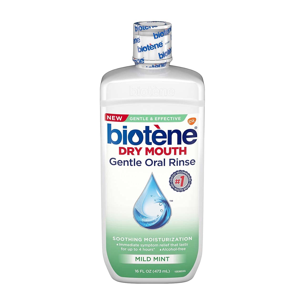 Biotene Dry Mouth Gentle Oral Rinse Soothing Moisturization, Mild Mint, 16 fl oz (Pack of 2): Beauty