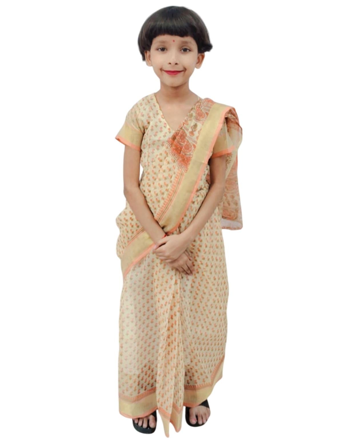 BookMyCostume Teacher Profession Classic Sari Kids & Adults Fancy Dress Costume Adult M