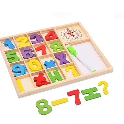PLUSPOINT Wooden Number Counting Board Learn to Calculate Number with Abacus Computation Study Box Educational Basic Lea