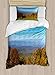 ABAKUHAUS Appalachian Set Copripiumino, Autunno Virginia Monti, Decorativo 2 Pezzi con 1 Fodera Cuscino, 130 x 200 cm - 70 x 50 cm, Multicolore