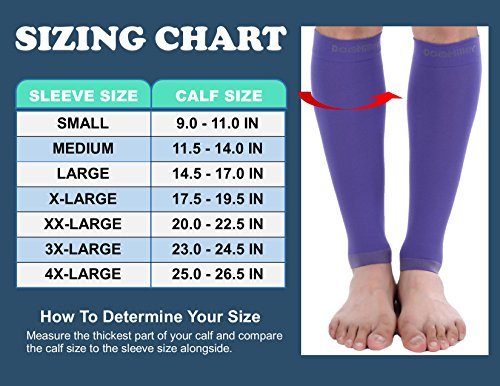 Image of Premium Calf Compression Sleeve 1 Pair 20-30mmHg Strong Calf Support Fashionable COLORS Graduated Pressure for Sports Running Muscle Recovery Shin Splints Varicose Veins Doc Miller (Violet, Small) | Graduated Support for Running, Shin Splints, Calf Strain, Knee High, Small to 6XL Plus Size