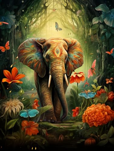 Kit broderie de perles 3D éléphant tapisserie haut de gamme