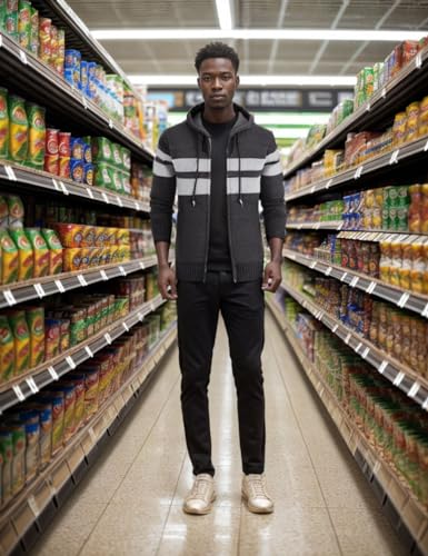 Image of Kinkia Men's Zip Up Hoodies Casual Long Sleeve Full Zipper Sherpa Fleece Lined Knit Cardigan Sweater Jacket with Pockets