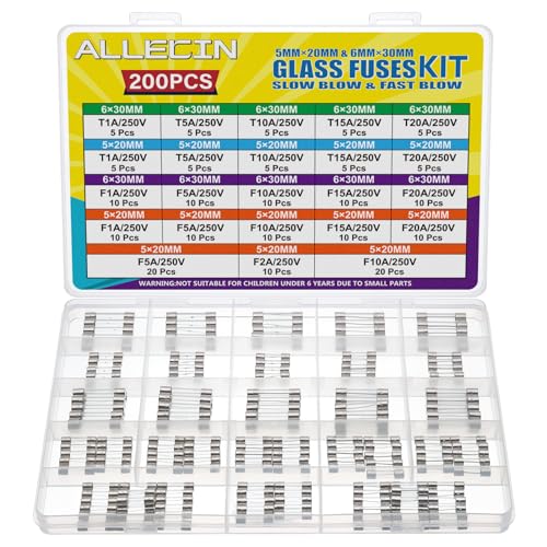 ALLECIN 200PCS F1AL250V Glassicherung Set