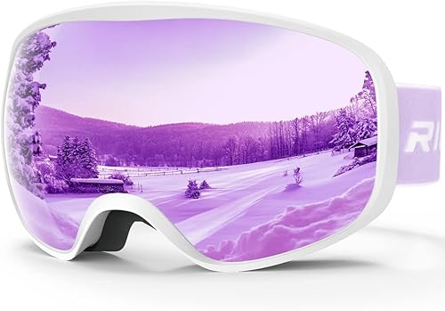 Gafas de esquí de snowboard para hombres, mujeres, adultos, jóvenes, sobre gafas OTG100% protección UV, antivahovisión amplia