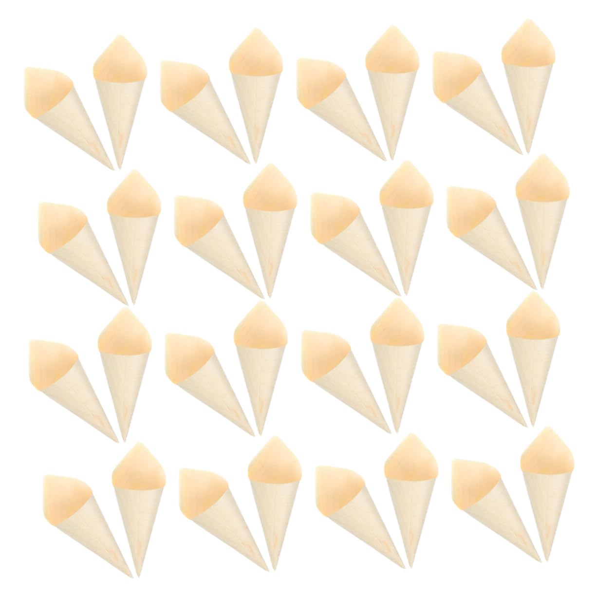 STOBAZA 50pcs Wood Charcuterie Cones Disposable Serving Cone for Family Gatherings