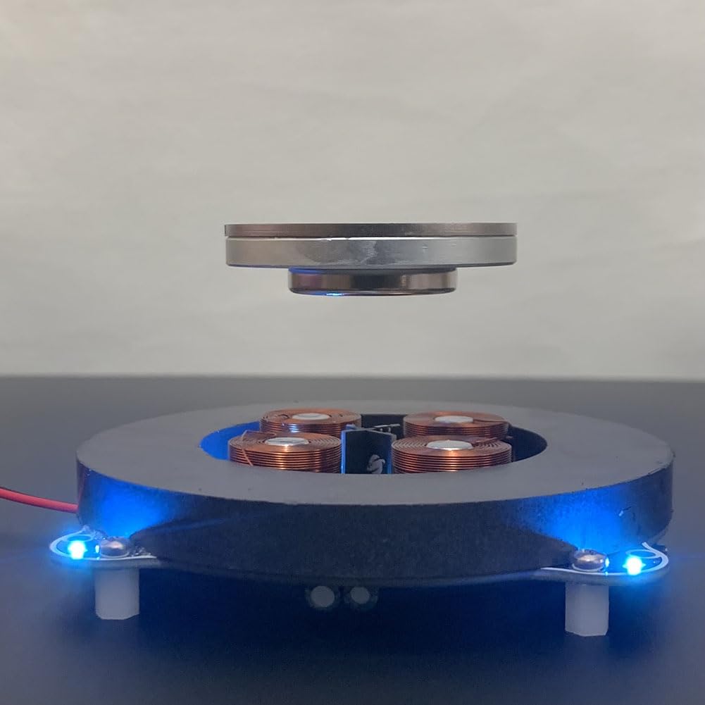 Modulo di Levitazione Magnetica da 500g con LED + Alimentatore - Tecnologia di Sospensione Magnetica A Circuito Analogico Core, Spina EU.