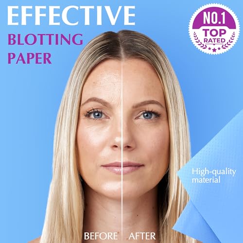 high-performance oil absorbing sheets for face - 3 pack 150 sheets - makeup friendly blotting papers for oily skin - oil blotting sheets for face