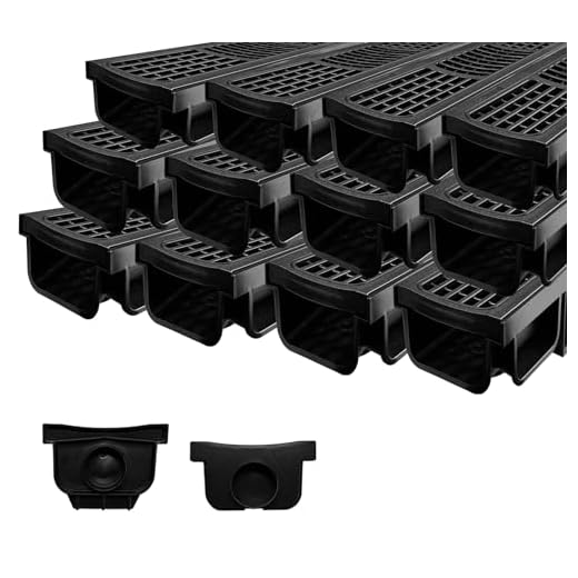Natotela 12 Pack 19.7x5.5x3.9 in. B125 Channel Drain with HDPE Grate