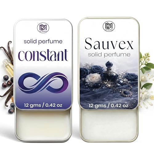 Image of Dr.Mashur Solid Perfume |Constant&Sauvex Alcohol Free Wax Perfume Balm, Long Lasting | Pocket Tin 12g, Pack Of 2| Non Greasy Smooth Glide, Travel Friendly Men And Women