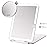 LUKYMIRO Rechargeable Travel Makeup Mirror with Lights, Portable Lighted Regular Mirror with Small 10X Magnification, 70 LEDs 3 Color Dimmable, Tabletop Folding Compact Cosmetic Mirror