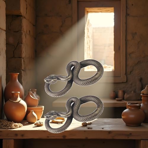 Set de 2 Figuras de Serpiente de Bronce Vintage miniatura 2
