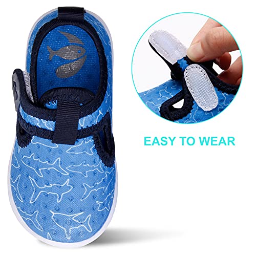 JOINFREE Toddler Water Shoes Kids Boys Girls Beach Swim Sandals Sports Walking Casual Sneakers Blue Shark 18-24 Months Infant