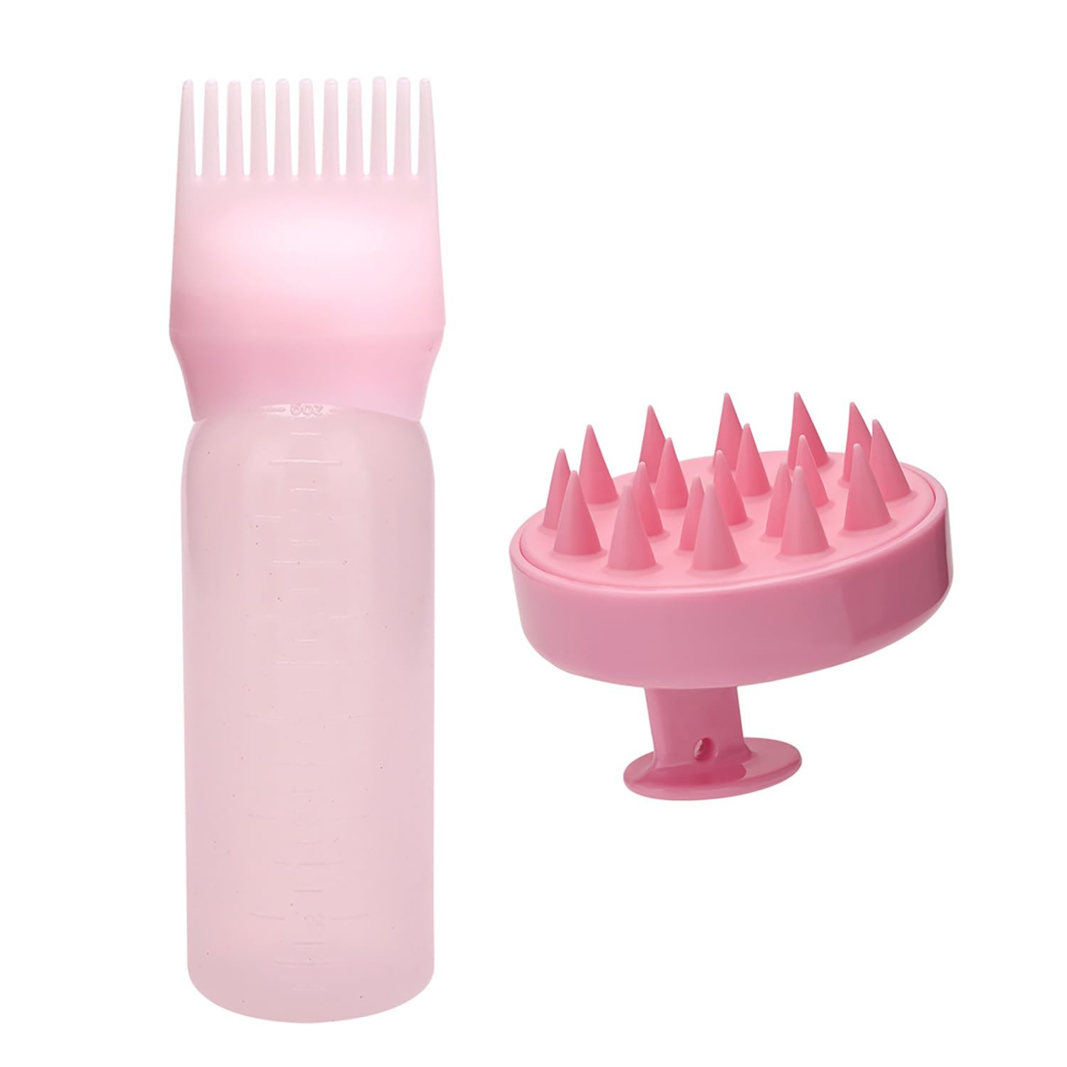 Haaröl Applikator Set, 1 pcs Haarfärbebürste Flasche,1 pcs Kopfmassage Bürste, Hair Oil Applicator Bottle, Wurzelkamm Applikator Flasche für Hair Oiling Haar Colorationen