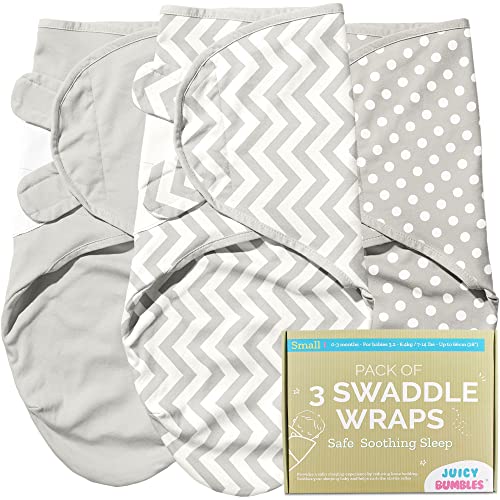 Juicy Bumbles Swaddle Bebe 3 6 Meses   Manta Envolvente Bebé Saco de Dormir Bebe Recien Nacido 1 TOG – Manta de Arrullo Algodón Oeko Tex   Sack de Sueño Gris 4 6 Months