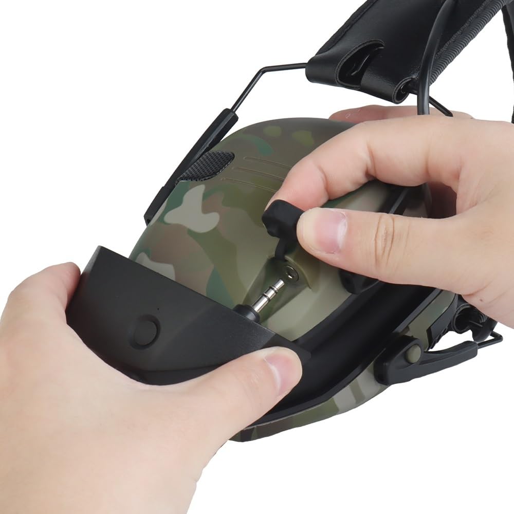 Casque Anti-Bruit Électronique de Tir avec Adaptateur Bluetooth sans Fil, Casque Tactique à Réduction de Bruit pour Protection Auditive au Stand de Tir(MC)