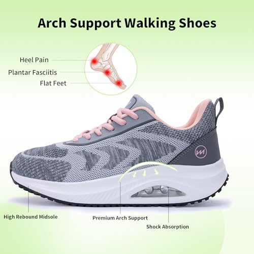RomenSi Womens Arch Support Walking Shoes Orthotic Fashion Sneakers Tennis Shoes for Plantar Fasciitis Pain Relief US 5.5-112