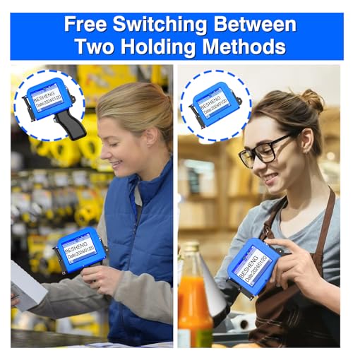 Image of Mini Handheld Inkjet Printer, Handheld Printer Portable with 42ml Fast-Drying Solvent Ink Handheld Inkjet Printer Gun for Date /Batch /QRcode /Barcode Handheld Printer for Any Surface (MP10, 0.5inch)