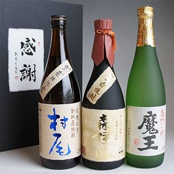 Amazon.co.jp: 芋焼酎 飲み比べセット 3M 森伊蔵 金ラベル720ml・魔王