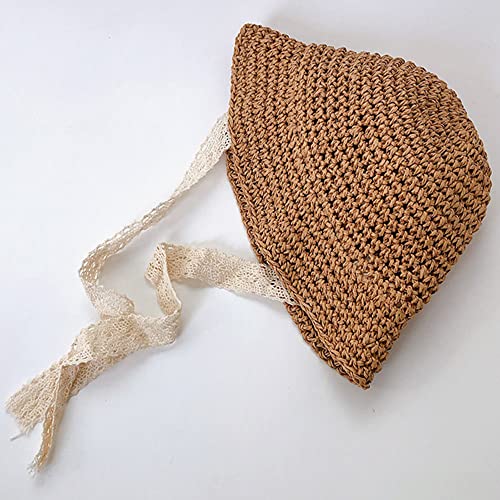 Straw Baby Hat Summer Toddler Girls Beach Sun Hat Little Girl Kids Summer Straw Hat Baby Sun Hat Khaki #TOP2