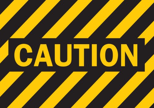Panneau de danger pour machine industrielle Brady 69791 Caution avec rayures
