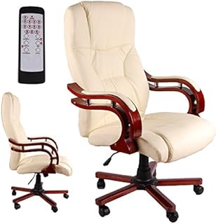 Lusso Giosedio BSL - Sillón de masaje elegante para oficina - Silla de piel cómoda - Silla para escritorio - Sillón para despacho, fabricado en piel sintética - Altura regulable, giratorio