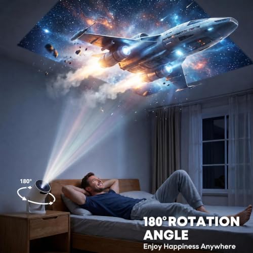 Portable Projector with 5W Audio Speaker,4K Support,180 Degree Rotation,Wi-Fi 6 and Bluetooth, Auto Vertical Keystone Compatible with HDMI/TV Stick/iPhone/Laptop(white-02) - image 5