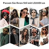 LOJUDI Okulary przeciwsłoneczne, męskie, damskie, z polaryzacją, w stylu retro, z ochroną UV400, Czarna/szara soczewka