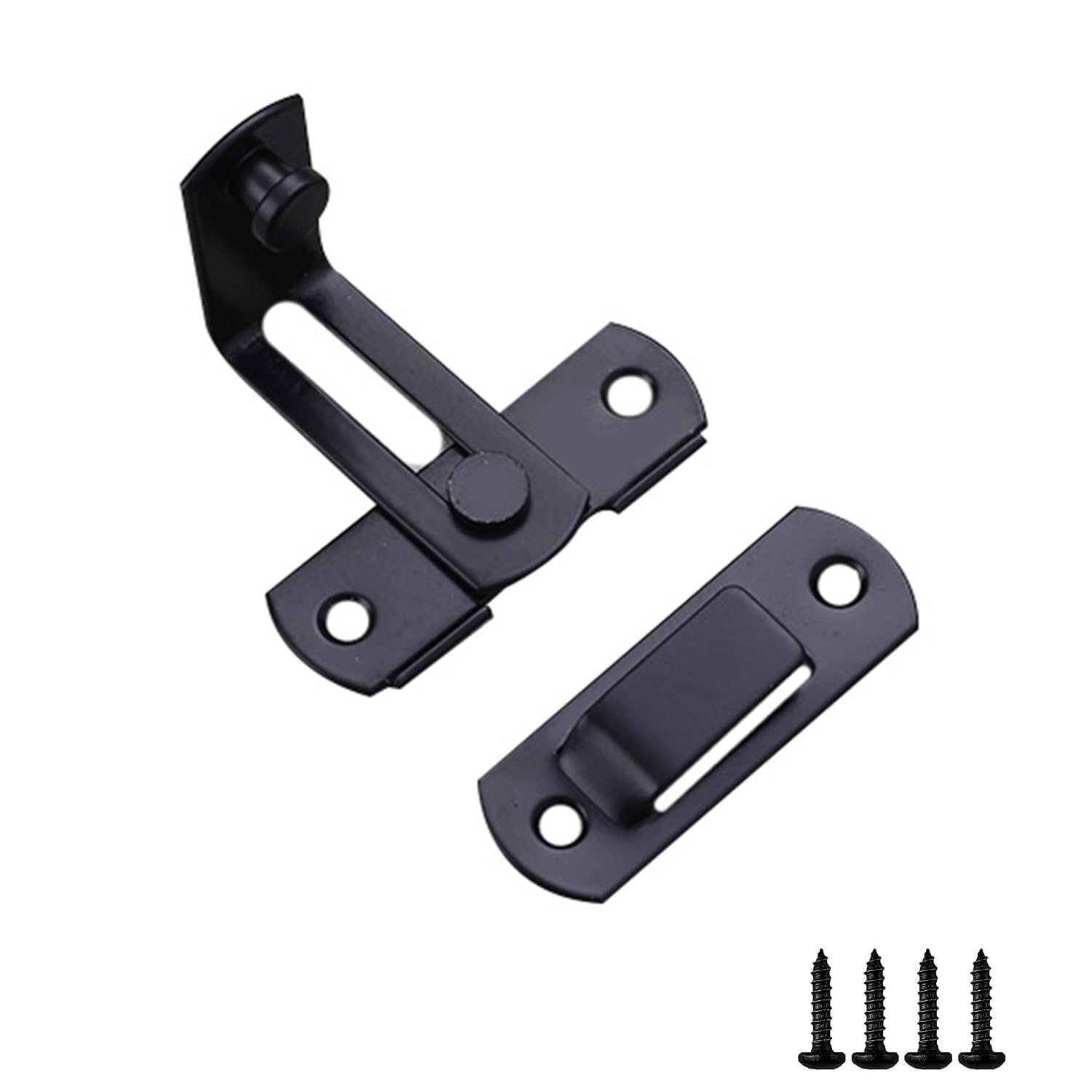 Flip Barn Door Lock Latches - 90 Degree Latch Lock For Added Security In Your Home, Suitable For Bathroom, Garage, Bedroom, Cabinet, Or Barn Doors-Durable Stainless Steel Safety Door Locks. (Black