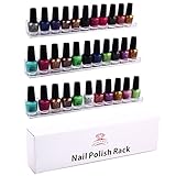Makartt Nail Polish Rack Acrylic Wall Shelf Clear Nail Polish Organizer 3 Pack Nail Polish Shelf Nail Organizers and Storage for 33-45 Bottles for Nail Supplies Organizer Display Rack with Screw