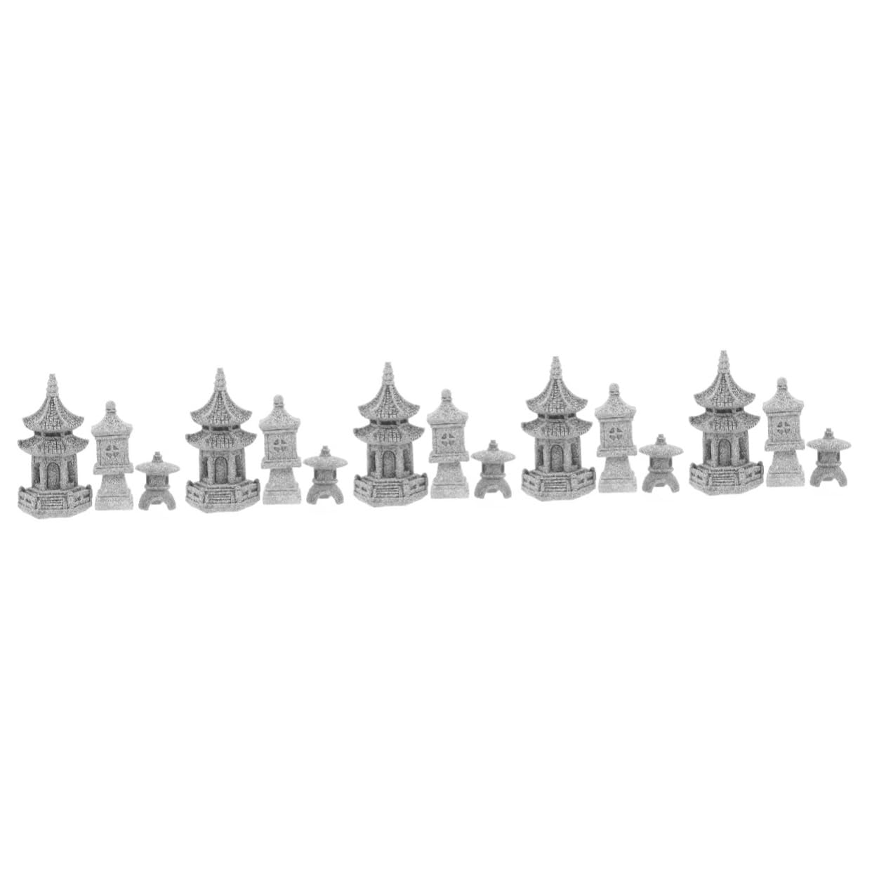 Abaodam 5 Sätze Garten Pavilion Dekoration Künstliche Bonsai Landschaftsfigur Für Garten Innenbereich Kompakte Statue Für Landschaften Mini 3 Stück * 5
