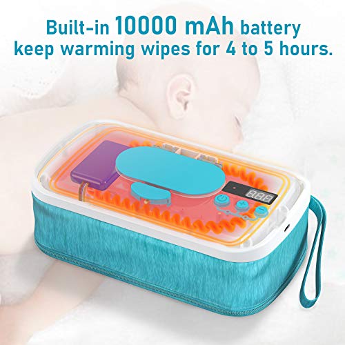 Portable Wipe Warmer with 10000 mAh Battery Powered,2 Modes, Smart Temperature Control, LED Display,Perfect for Baby Diaper Change,Travel,Car,On The Go - Thumbnail 3