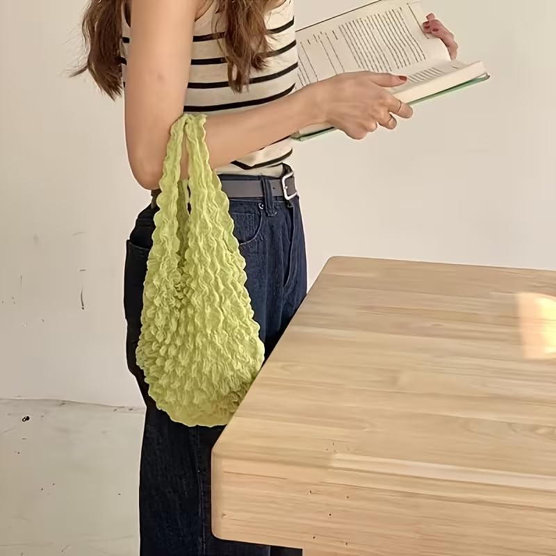 Bolso tote plegable mágico retráctil para mujeres, bolso de compras extra grande con cuello de burbujas miniatura 5