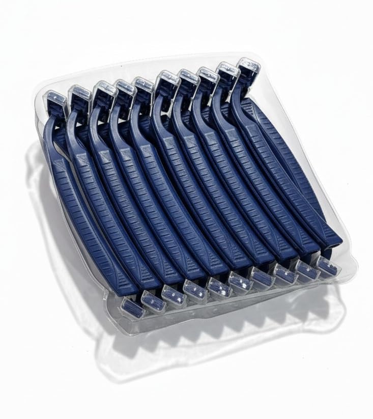 Image of WETELL Men's Disposable Razors, Triple Blade Shaving Razors with Fixed Head and Stainless Steel Blades, Smooth Shave, 20 Pack (WT2907)