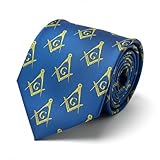 Square & Compass Masonic Neck Tie - [Blue & Gold]