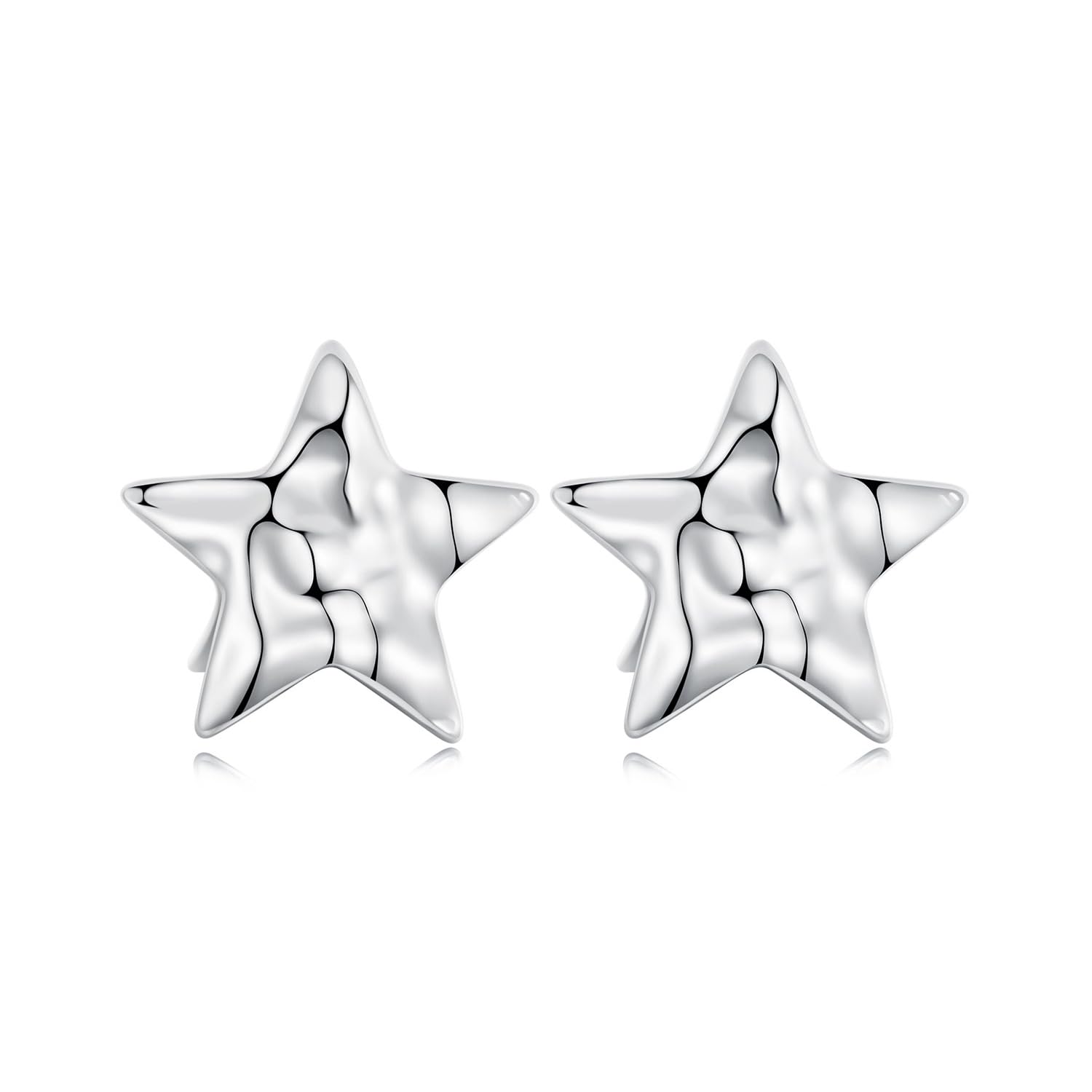 Orecchini a perno a forma di stella, in argento Sterling 925, leggeri, comodi per tutti i giorni