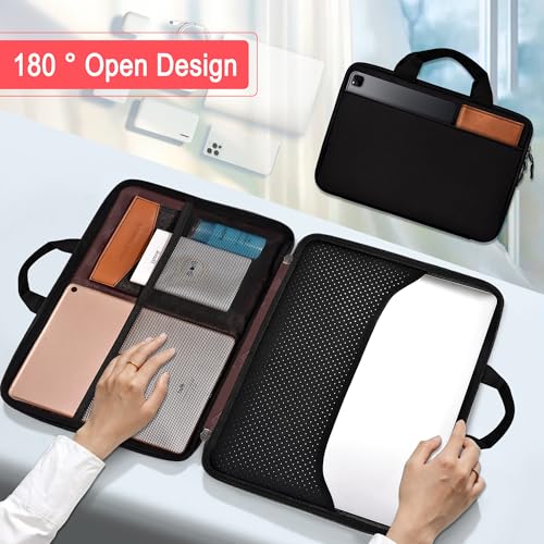 Image of Hseok Laptop Case 13.3-14 Inch Sleeve,TSA Shockproof Computer Handbag,Compatible with MacBook Neo /Pro 14 M5 /M4 /M3 /M2 /M1,All Models 13.3 inch MacBook Air /Pro,XPS 13 /14,Most 13-14 Notebooks,B01k01