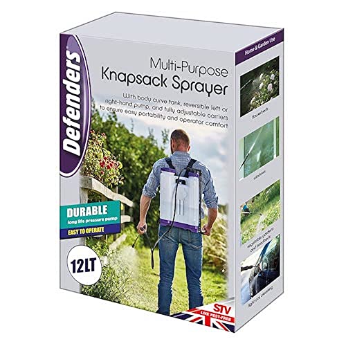 Defenders Knapsack Multi-Purpose Pressure Sprayer Backpack 12L Ideal for Garden Plants Lawns Pesticides Fungicides and Home Care
