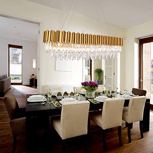 image for MEELIGHTING W51 Luxury Modern Crystal Linear Chandelier Lights Pendant