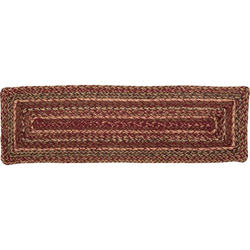 VHC-Brands-Cider-Mill-Primitive-Jute-Red-Striped-Stair-Tread-Rectangle-Latex-Backing-85×27 VHC Brands Cider Mill Primitive Jute Red Striped Stair Tread Rectangle Latex Backing 85×27
